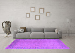 Machine Washable Oriental Purple Traditional Area Rugs in a Living Room, wshurb920pur