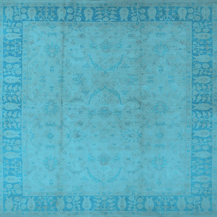 Square Machine Washable Oriental Light Blue Traditional Rug, wshurb920lblu