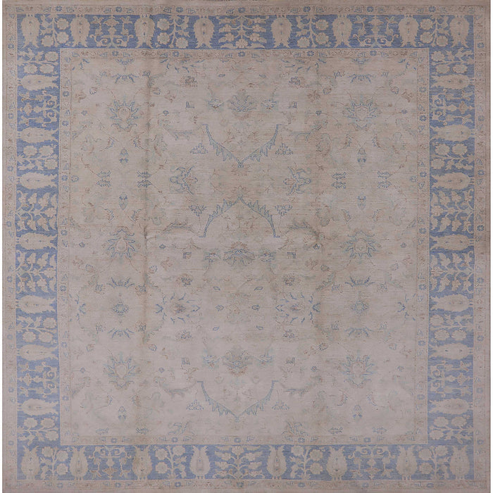 Square Mid-Century Modern Rosy Brown Pink Oriental Rug, urb920