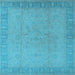 Square Oriental Light Blue Traditional Rug, urb920lblu