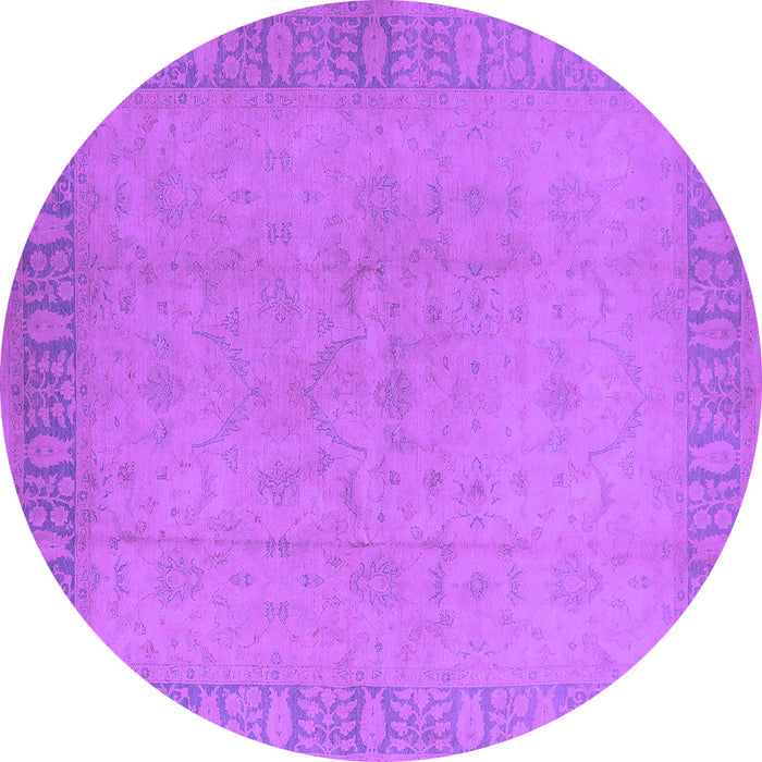 Round Oriental Purple Traditional Rug, urb920pur