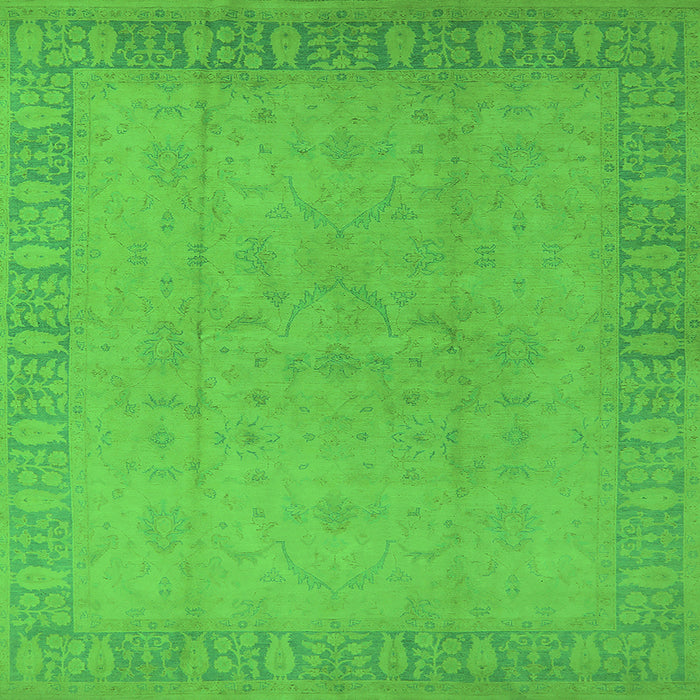 Square Oriental Green Traditional Rug, urb920grn