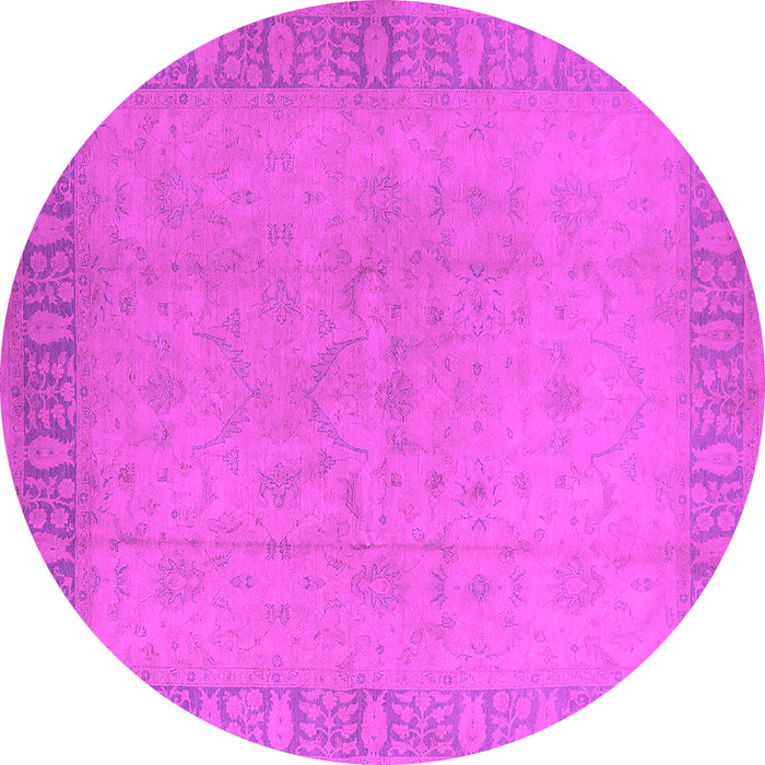 Round Machine Washable Oriental Pink Traditional Rug, wshurb920pnk