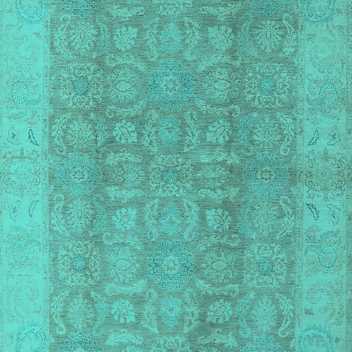 Machine Washable Oriental Turquoise Traditional Area Rugs, wshurb921turq