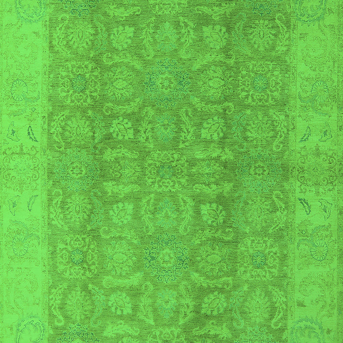 Machine Washable Oriental Green Traditional Area Rugs, wshurb921grn
