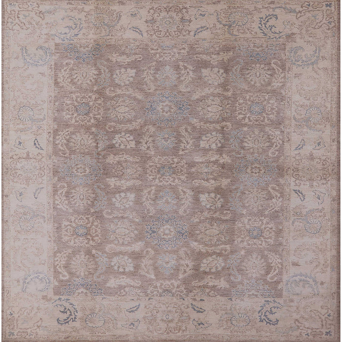 Square Mid-Century Modern Rose Purple Oriental Rug, urb921