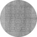 Round Oriental Gray Traditional Rug, urb921gry