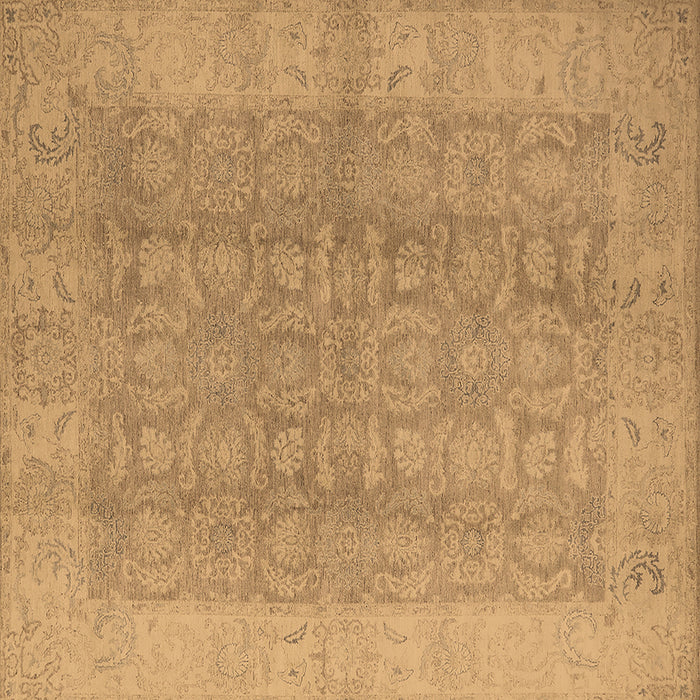 Square Machine Washable Oriental Brown Traditional Rug, wshurb921brn