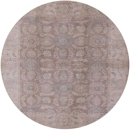Round Machine Washable Industrial Modern Rose Dust Purple Rug, wshurb921
