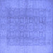 Square Machine Washable Oriental Blue Traditional Rug, wshurb921blu