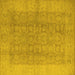 Square Machine Washable Oriental Yellow Traditional Rug, wshurb921yw