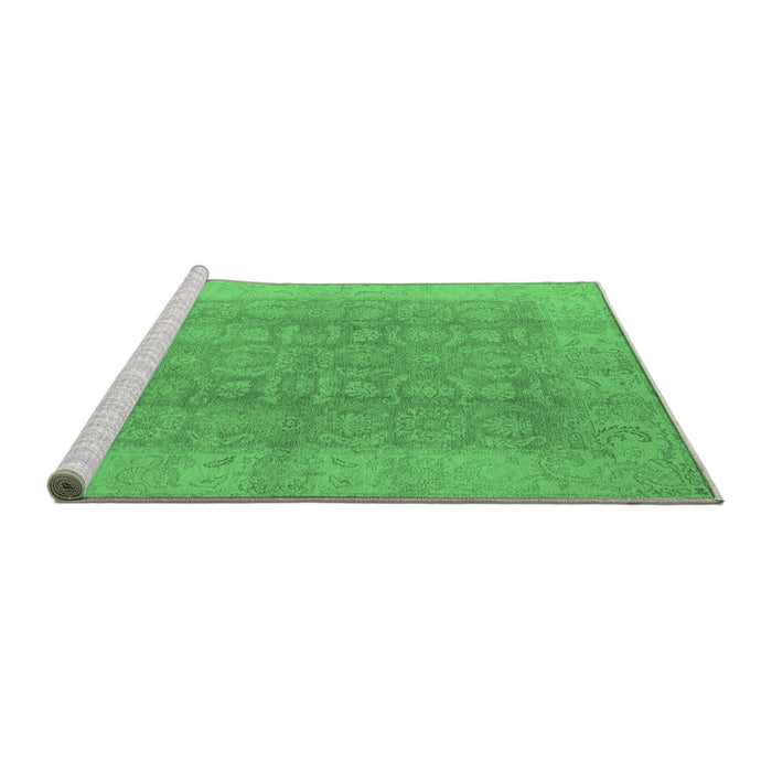 Sideview of Machine Washable Oriental Emerald Green Traditional Area Rugs, wshurb921emgrn