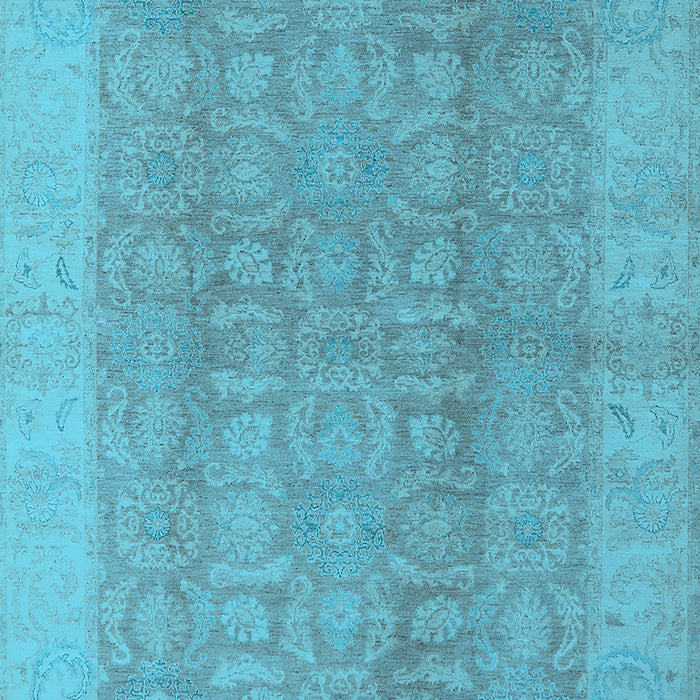 Machine Washable Oriental Light Blue Traditional Rug, wshurb921lblu