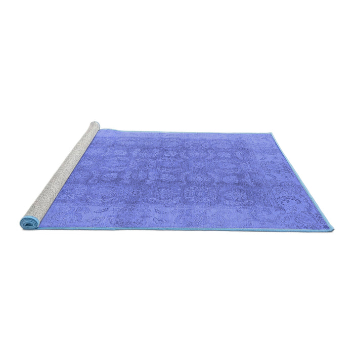 Sideview of Machine Washable Oriental Blue Traditional Rug, wshurb921blu