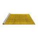 Sideview of Machine Washable Oriental Yellow Traditional Rug, wshurb921yw