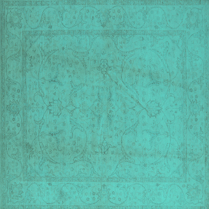 Square Oriental Turquoise Traditional Rug, urb922turq