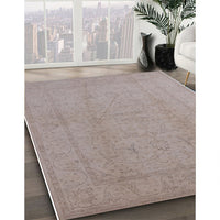 Mid-Century Modern Rosy Brown Pink Oriental Rug, urb922