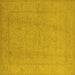 Square Oriental Yellow Traditional Rug, urb922yw