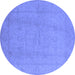 Round Oriental Blue Traditional Rug, urb922blu