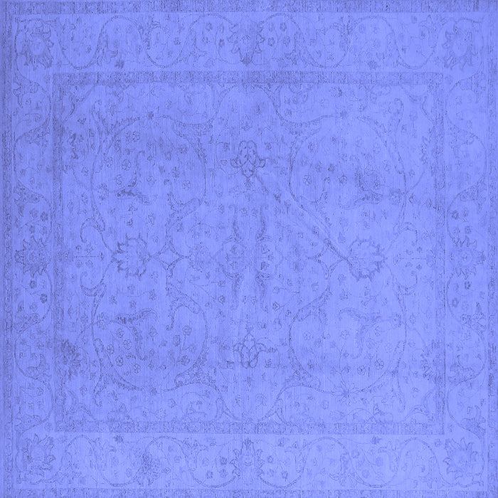 Square Machine Washable Oriental Blue Traditional Rug, wshurb922blu