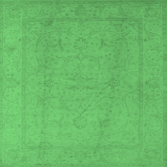 Square Oriental Emerald Green Traditional Rug, urb922emgrn