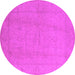 Round Oriental Pink Traditional Rug, urb922pnk