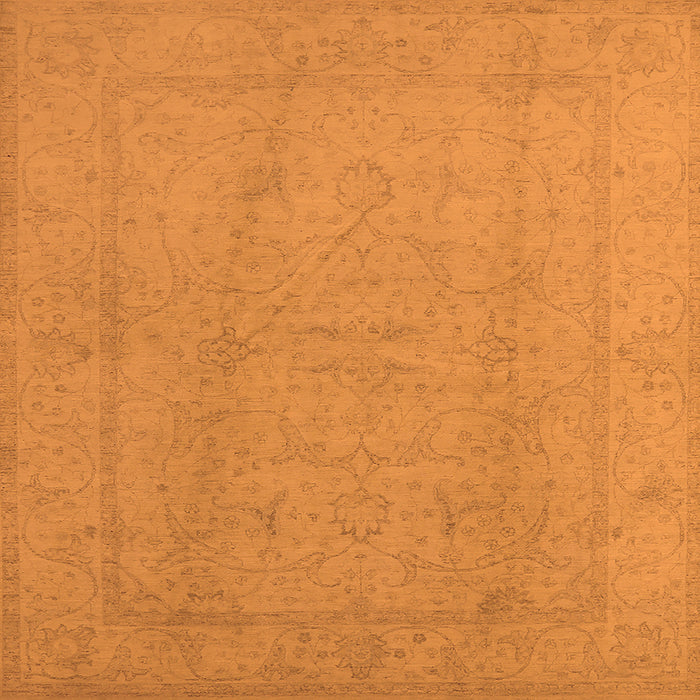 Square Oriental Orange Traditional Rug, urb922org