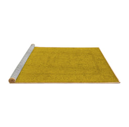Sideview of Machine Washable Oriental Yellow Traditional Rug, wshurb922yw
