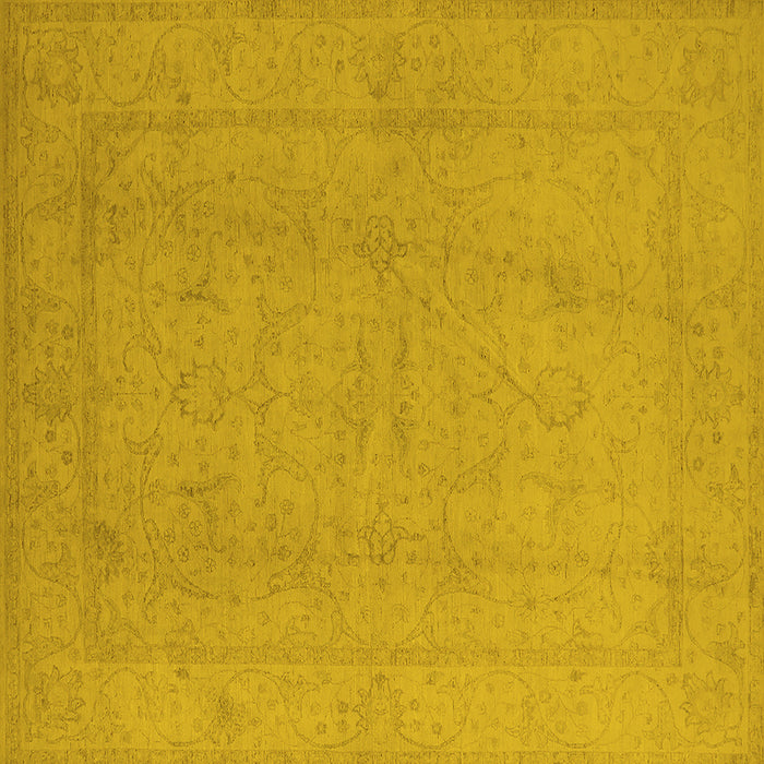 Square Machine Washable Oriental Yellow Traditional Rug, wshurb922yw