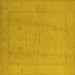 Square Machine Washable Oriental Yellow Traditional Rug, wshurb922yw