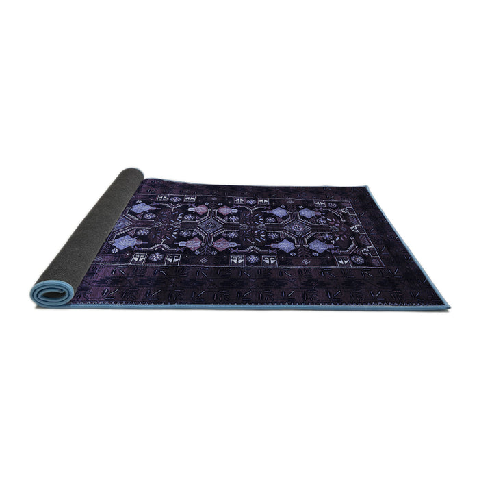 Sideview of Oriental Blue Industrial Rug, urb923blu