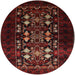 Round Mid-Century Modern Dark Brown Oriental Rug, urb923