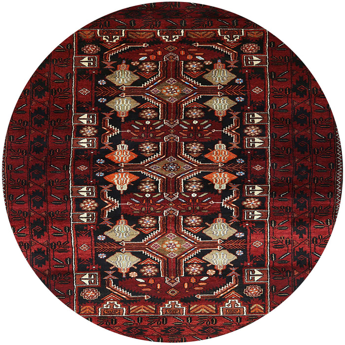 Round Machine Washable Industrial Modern Dark Brown Rug, wshurb923
