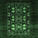 Square Oriental Emerald Green Industrial Rug, urb923emgrn