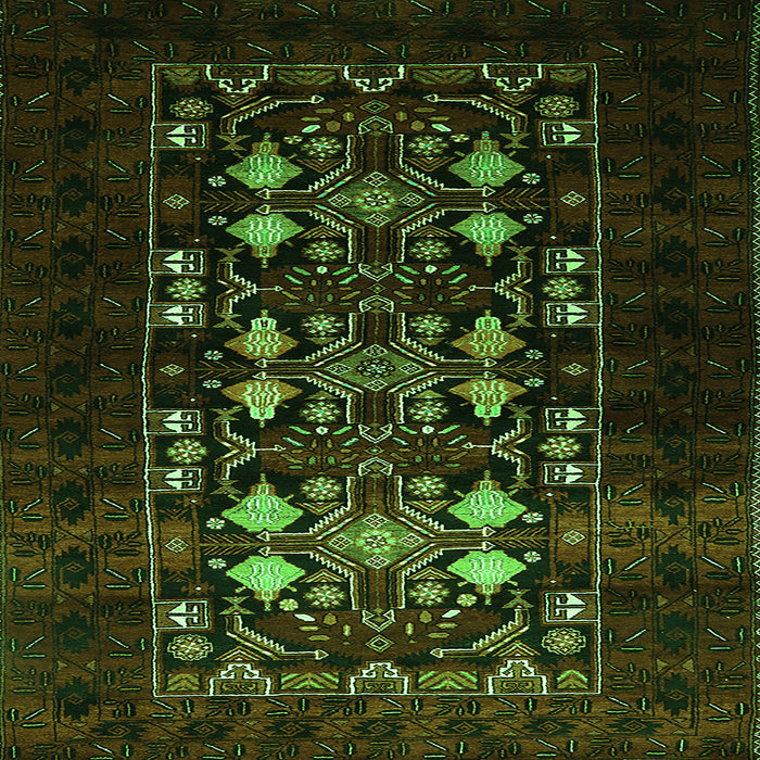 Square Machine Washable Oriental Green Industrial Area Rugs, wshurb923grn