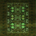 Square Machine Washable Oriental Green Industrial Area Rugs, wshurb923grn