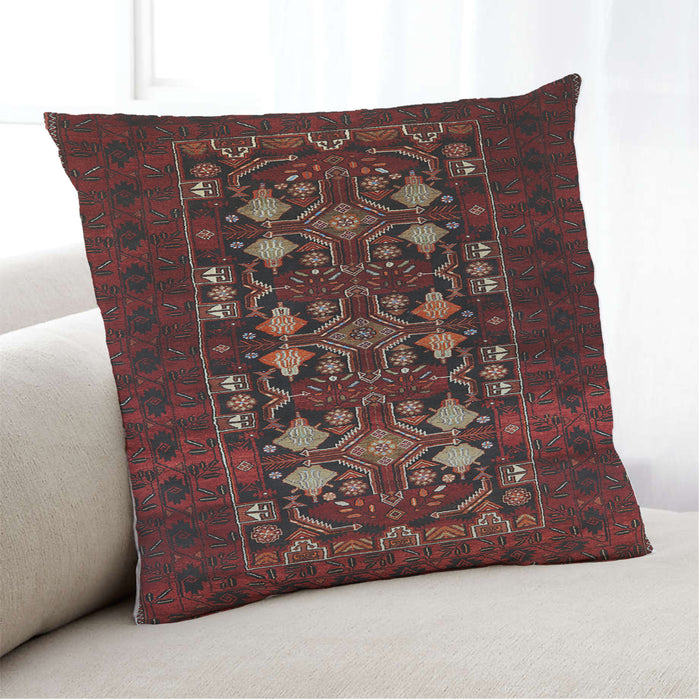 Lifestyle Image of Mid-Century Modern Urban Square Dark Brown Throw Pillow, 18 inch by 18 inch, pwurb923