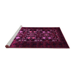 Sideview of Machine Washable Oriental Pink Industrial Rug, wshurb923pnk