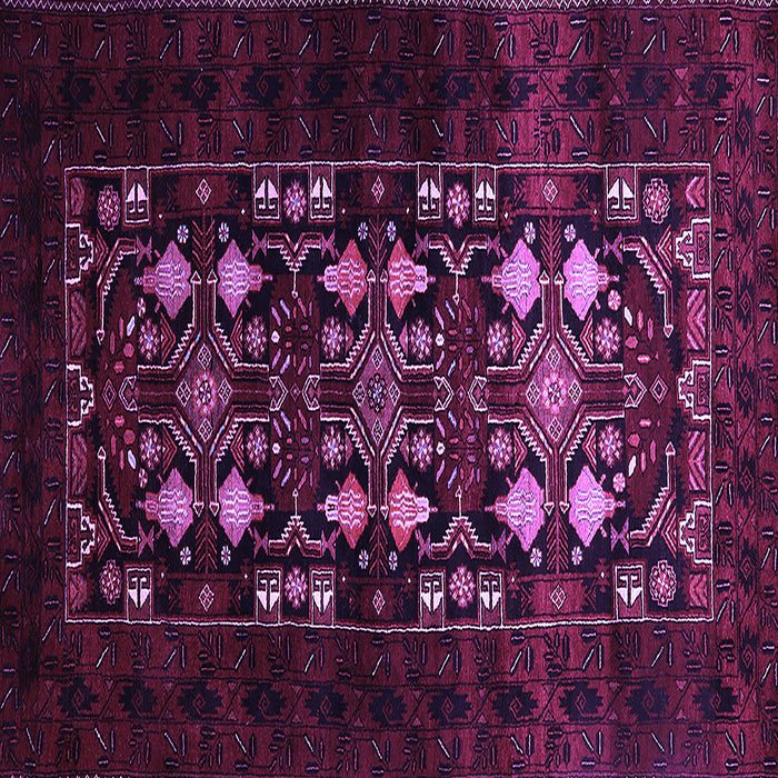 Square Machine Washable Oriental Purple Industrial Area Rugs, wshurb923pur