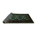 Sideview of Oriental Turquoise Industrial Rug, urb923turq