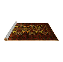 Sideview of Machine Washable Oriental Yellow Industrial Rug, wshurb923yw