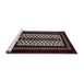 Sideview of Machine Washable Industrial Modern Maroon Red Rug, wshurb924