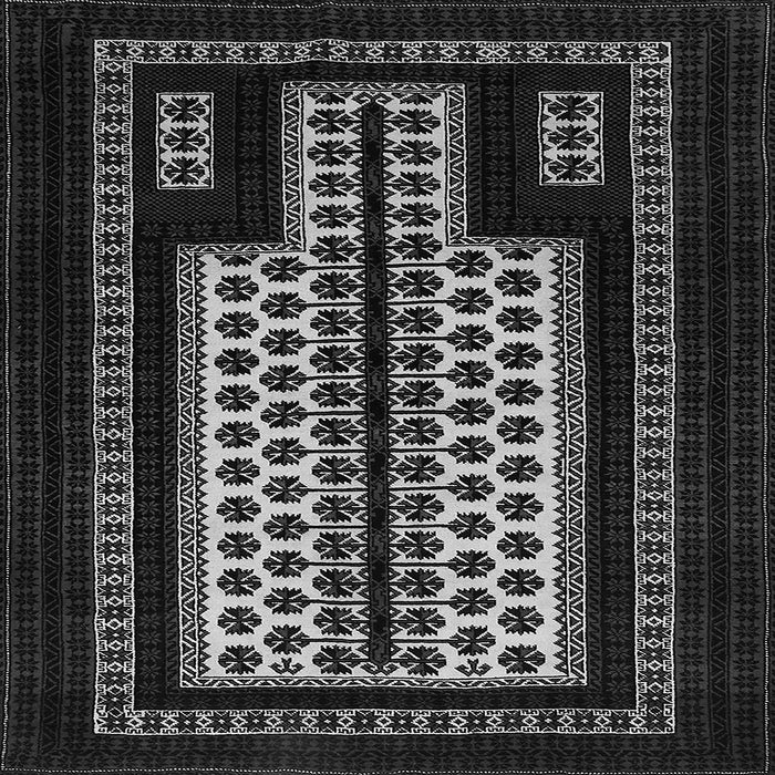 Square Machine Washable Oriental Gray Industrial Rug, wshurb924gry