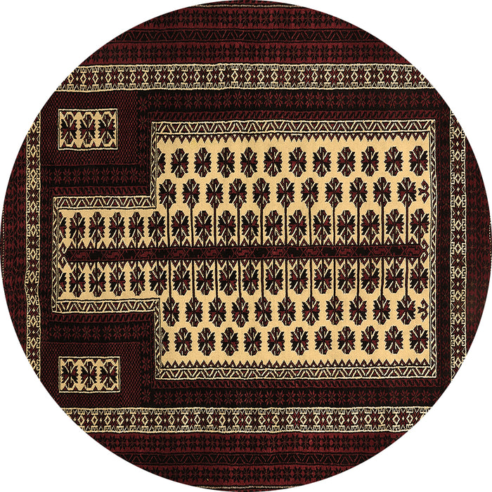 Round Oriental Brown Industrial Rug, urb924brn