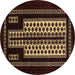 Round Oriental Brown Industrial Rug, urb924brn