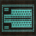 Square Machine Washable Oriental Turquoise Industrial Area Rugs, wshurb924turq