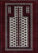 Mid-Century Modern Maroon Red Oriental Rug, urb924