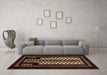 Machine Washable Oriental Brown Industrial Rug in a Living Room,, wshurb924brn