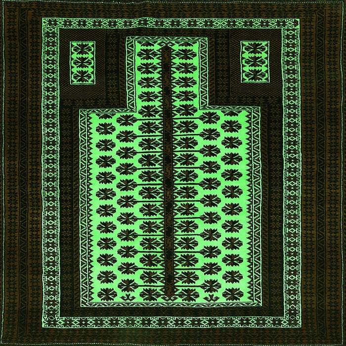 Square Oriental Green Industrial Rug, urb924grn