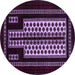 Round Machine Washable Oriental Purple Industrial Area Rugs, wshurb924pur